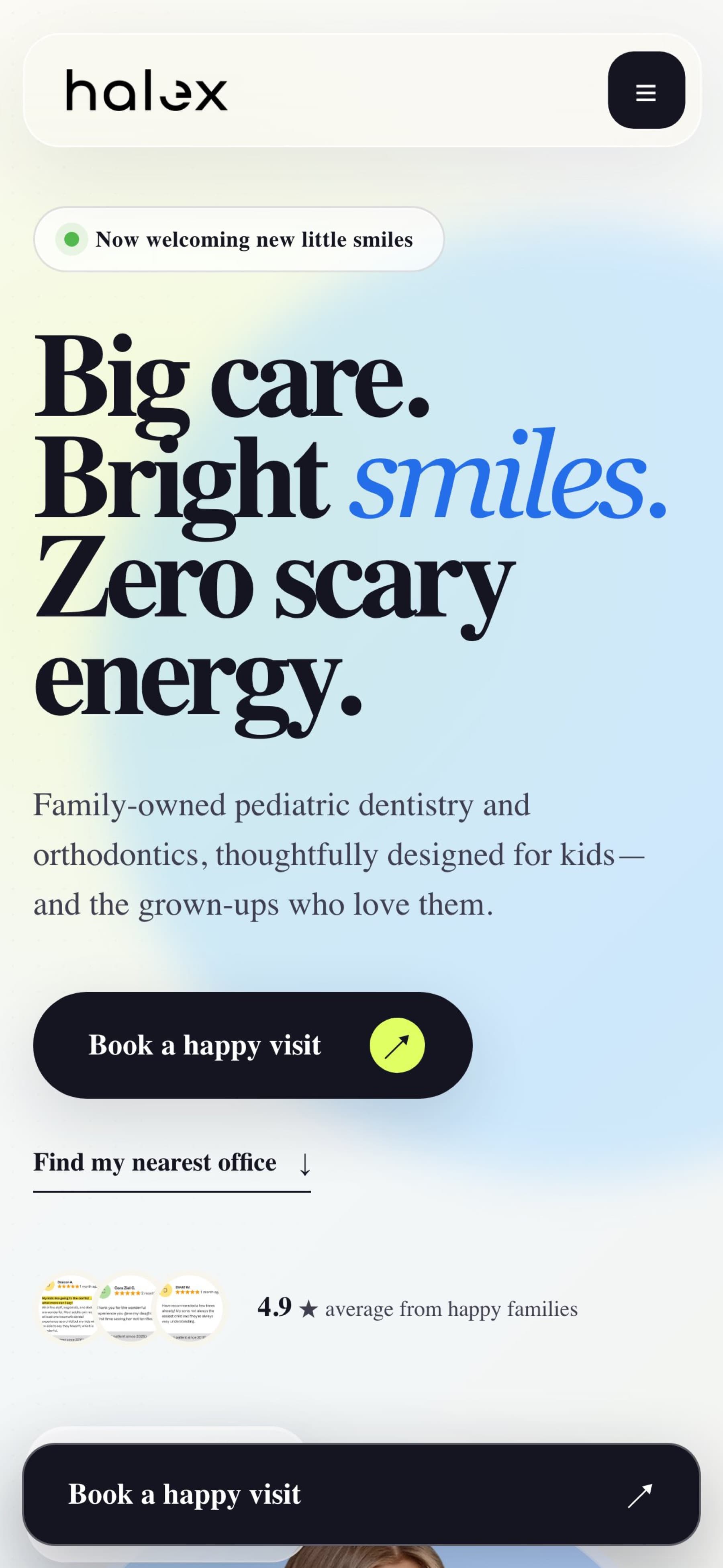 Halex Dentistry on a phone